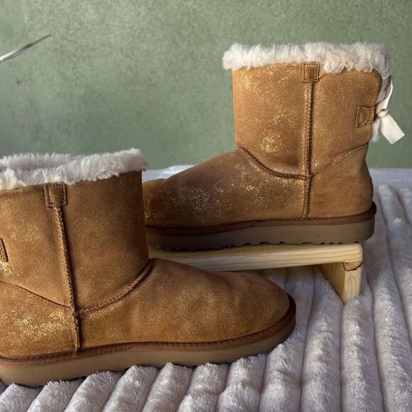 UGG Mini Bailey Bow Glimmer - Great Condition Size 10 - Picture 6 of 9